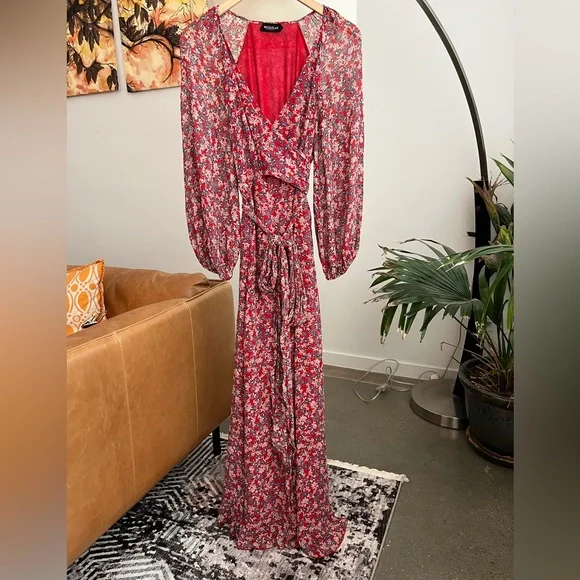 Nicholas Long Sleeve Wrap Maxi Dress - Picture 2 of 5